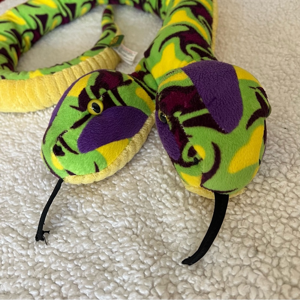 Wild Republic Siamese Whirlpool Two Headed Colorful Snake Stuffed Animal Plush